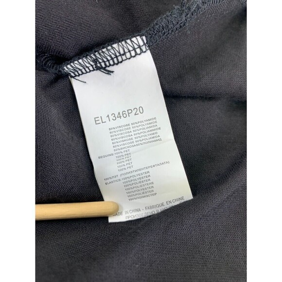 Lili Sidonio Molly Bracken Viscose Dress V-Neck Beaded Black Sleeveless Large - Picture 10 of 12